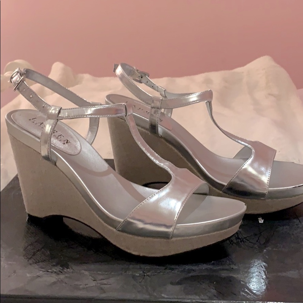Silver sandal wedges - Picture 2 of 14